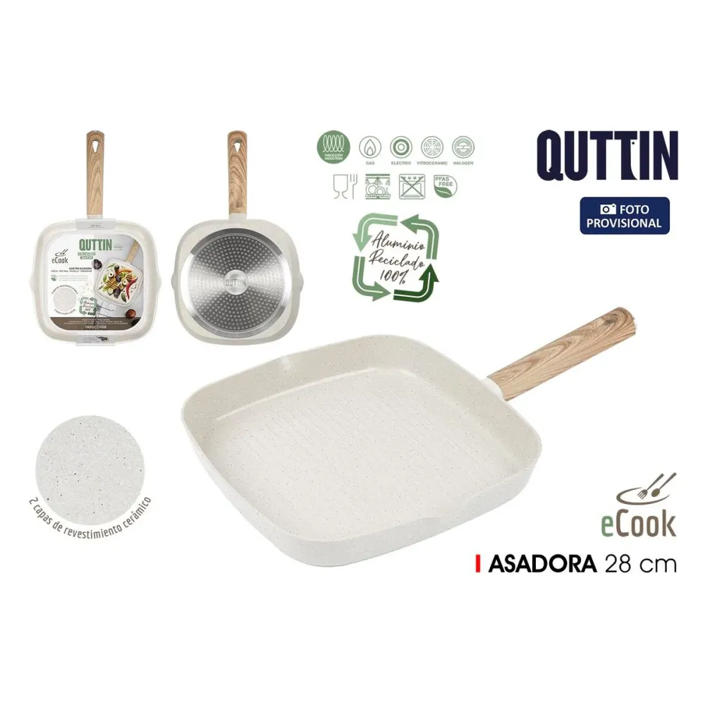 Poêle à Grilller Quttin ECOOK Blanc