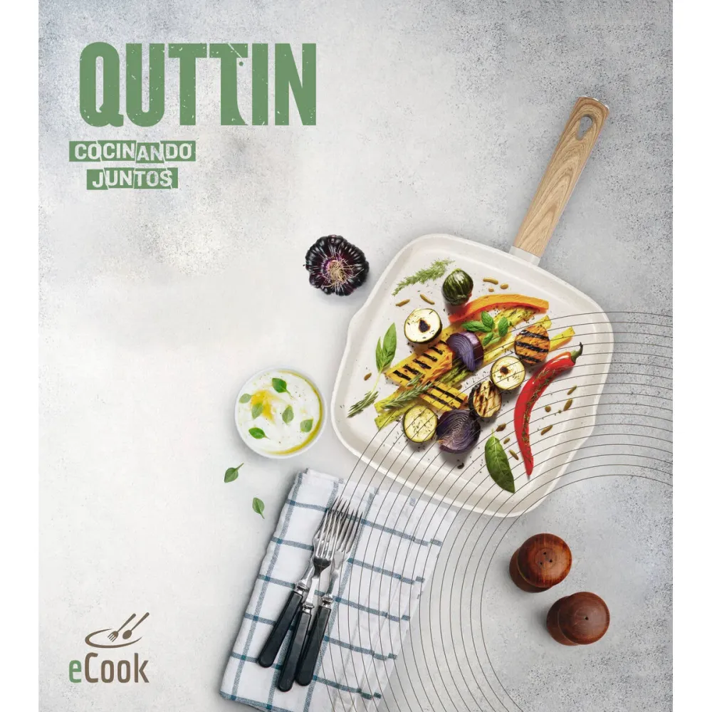 Poêle à Grilller Quttin ECOOK Blanc