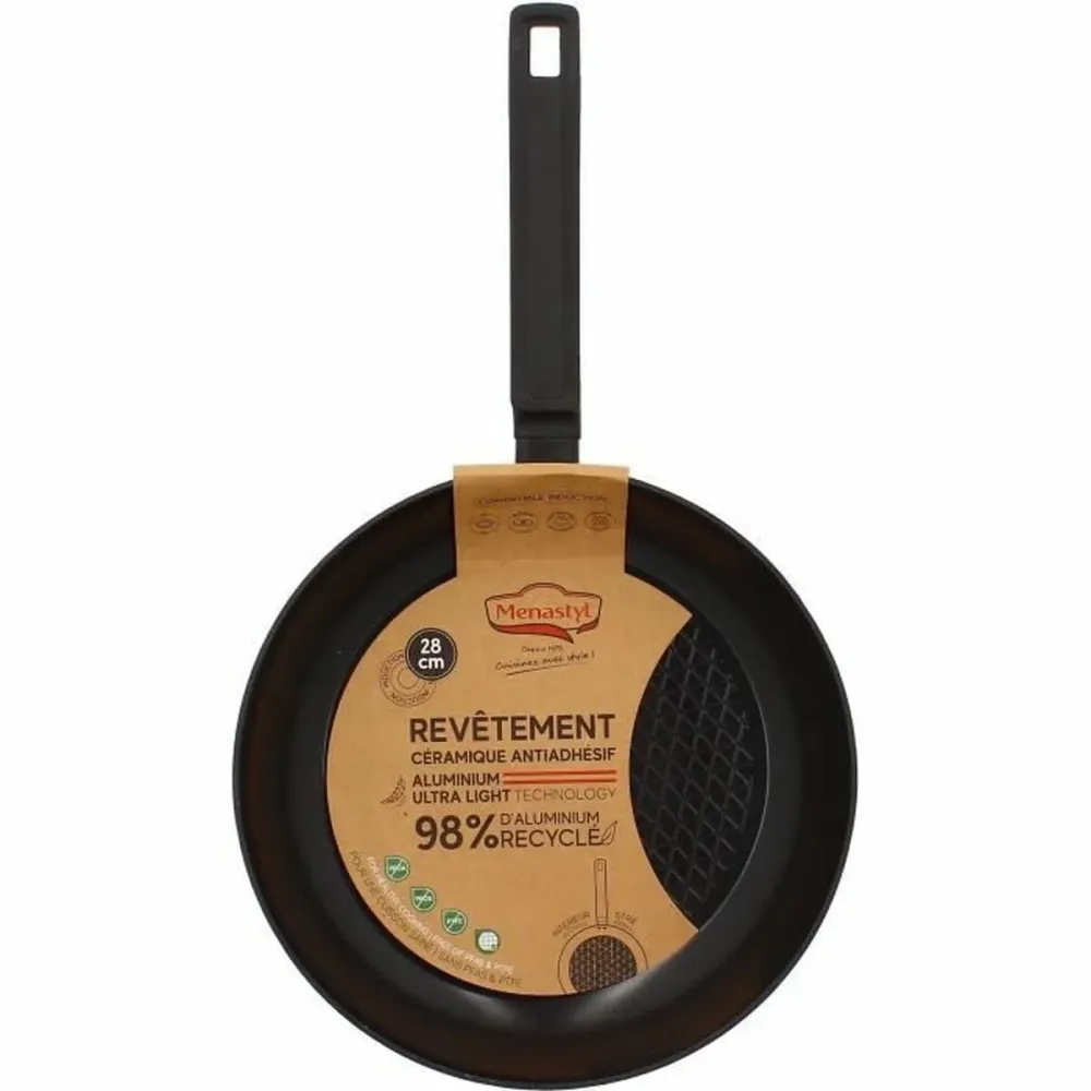 Poêle Menastyl Noir Aluminium forgé Ø 28 cm