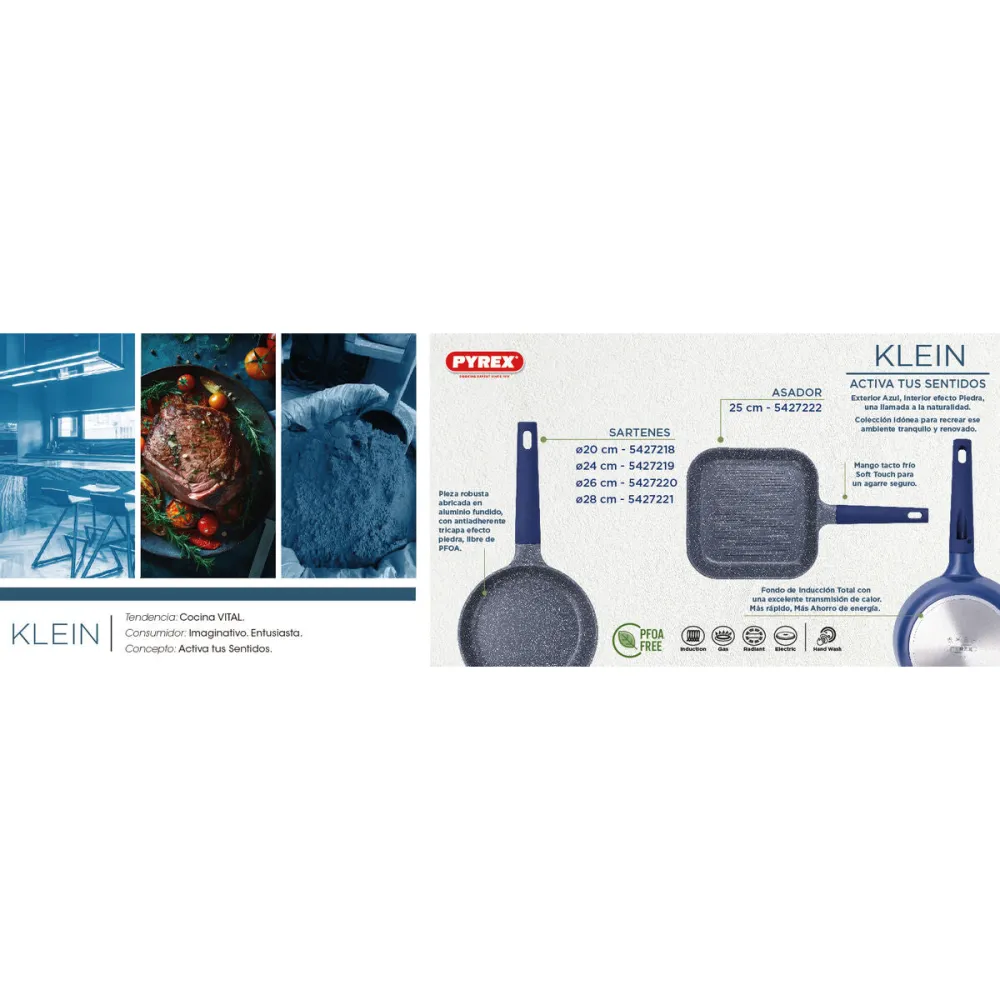 Poêle Pyrex Klein Bleu Métal Ø 24 cm (6 Unités)