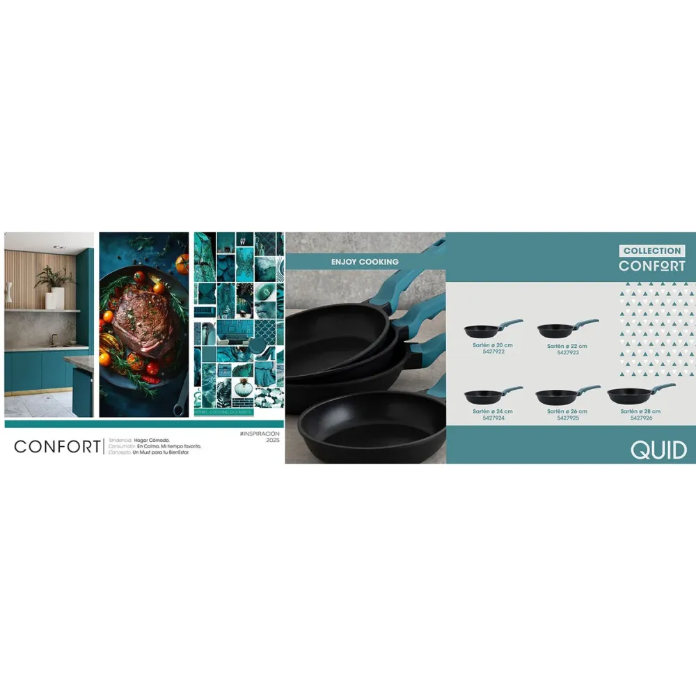 Poêle Quid Confort Bleu Métal Ø 20 cm (6 Unités)
