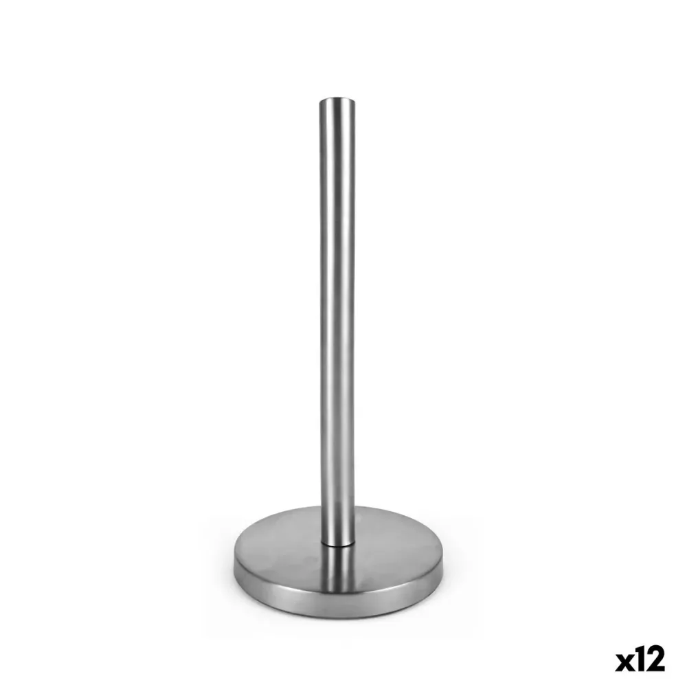 Porte-rouleaux de Cuisine Quttin Argenté Acier 15 x 32 cm (12 Unités)