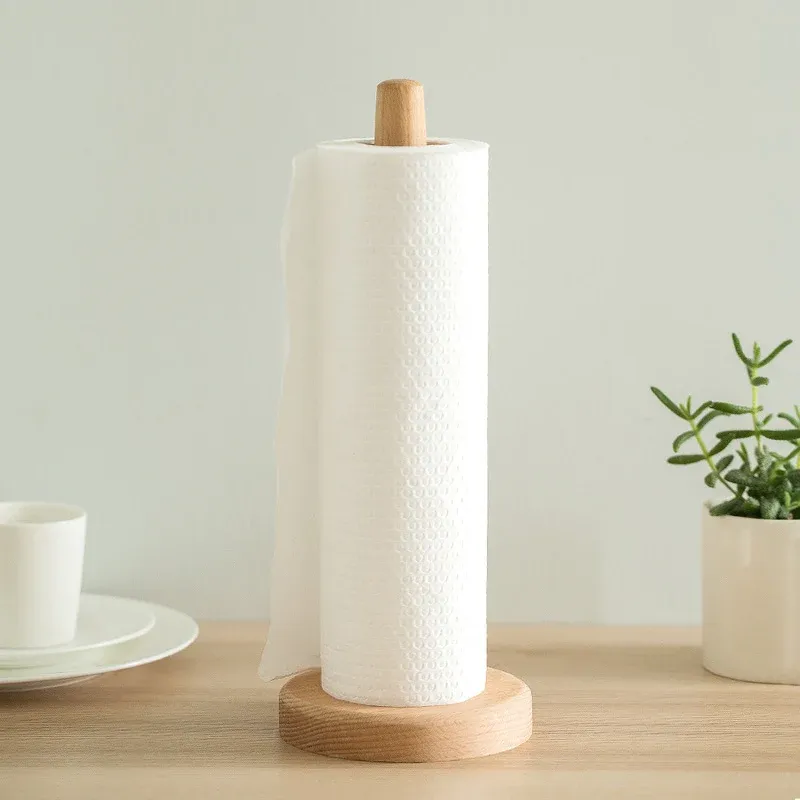 Porte-serviettes en papier rouleau de cuisine en bois