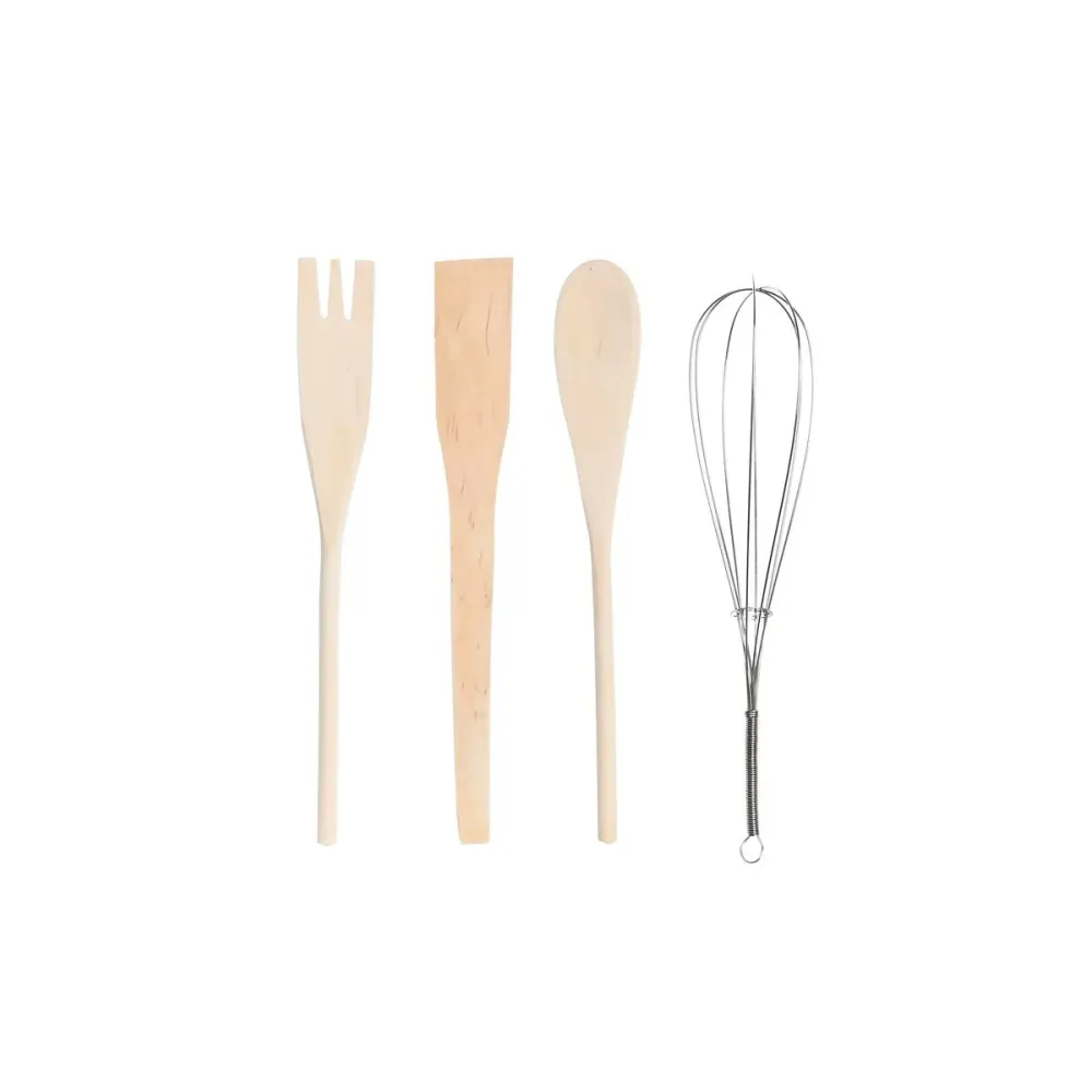Pot pour ustensiles de cuisine DKD Home Decor Métal Dolomite Bois MDF 12 x 12 x 22 cm (2 Unités)