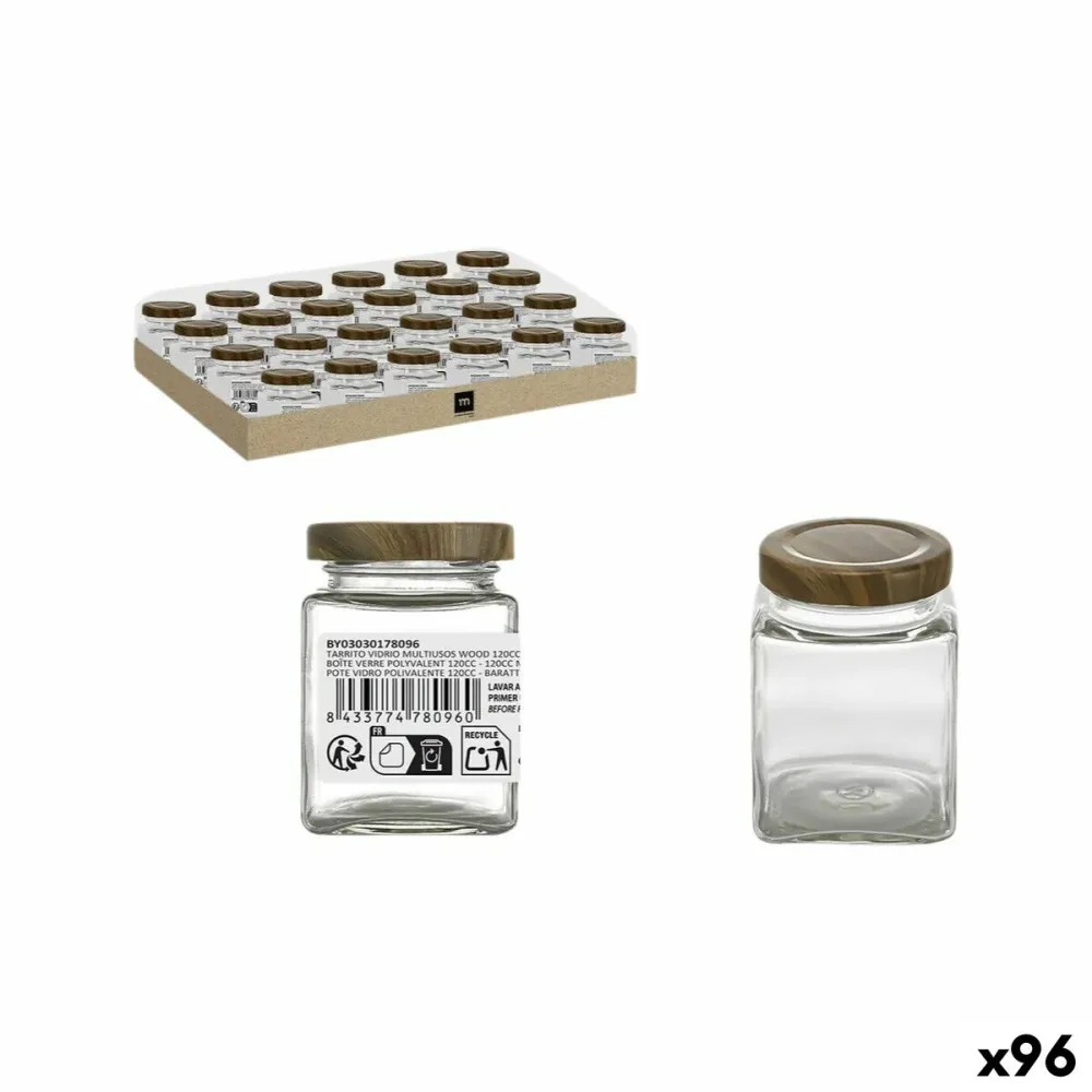 Pot en verre La Mediterránea WOOD 120 ml (96 Unités)