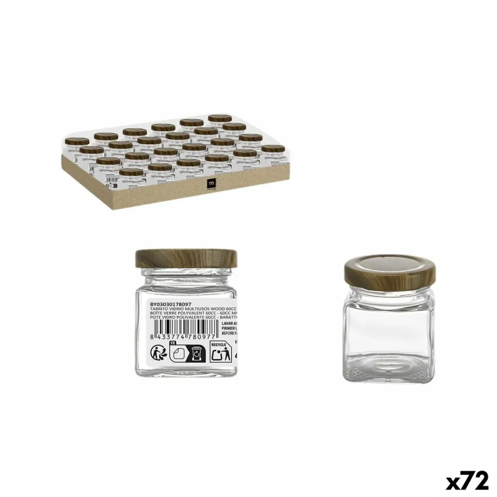 Pot en verre La Mediterránea WOOD 60 ml (72 Unités)