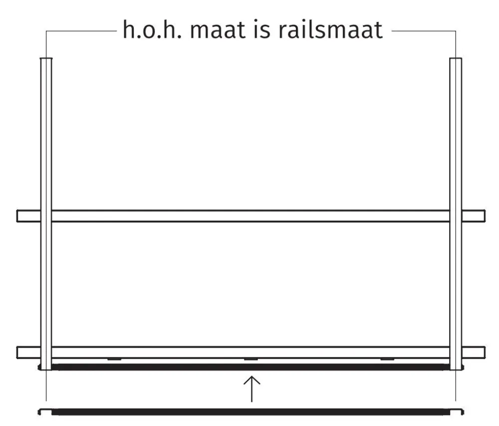 Rails Wave 9992.25 1425 mm - Noir RAL 9017