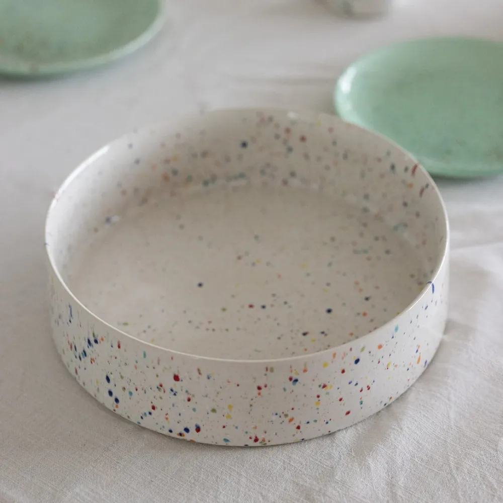 Saladier confettis blanc