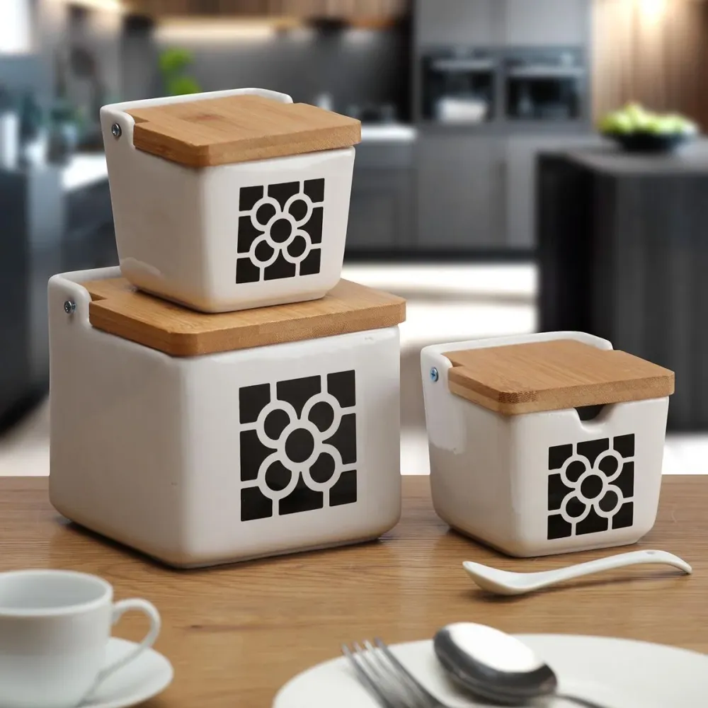 Salière avec couvercle Versa Céramique 8,8 x 8,5 x 8,8 cm