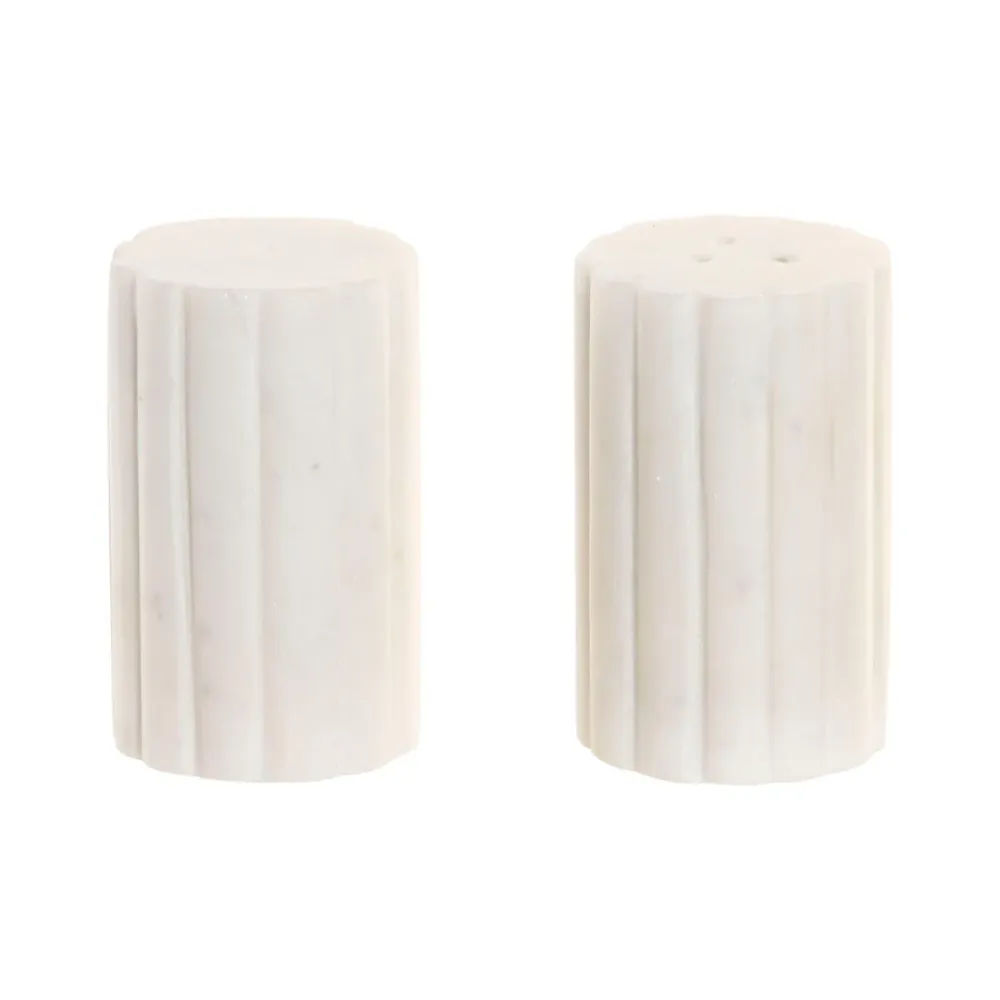 Salière et Poivrière Home ESPRIT Blanc Urbaine 4,5 x 4,5 x 8 cm