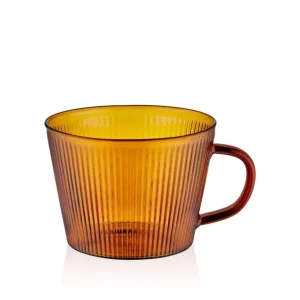 La tasse à café en verre borosilicaté rayé Mia Ambre 310 ml (10,48 fl oz) Selected Products - 871