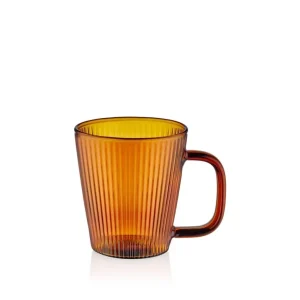 La tasse en verre borosilicaté rayé Mia Ambre 130 ml (4,29 fl oz) Selected Products - 871