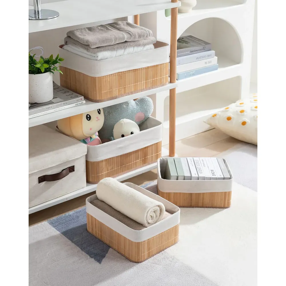Set de basket Confortime Marron Beige Bambou 3 Pièces (8 Unités)