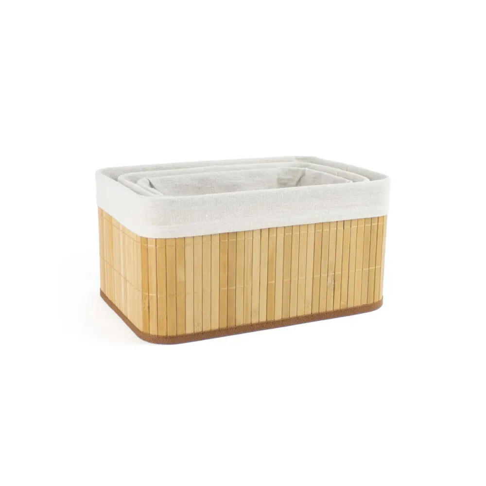 Set de basket Confortime Marron Beige Bambou 3 Pièces (8 Unités)