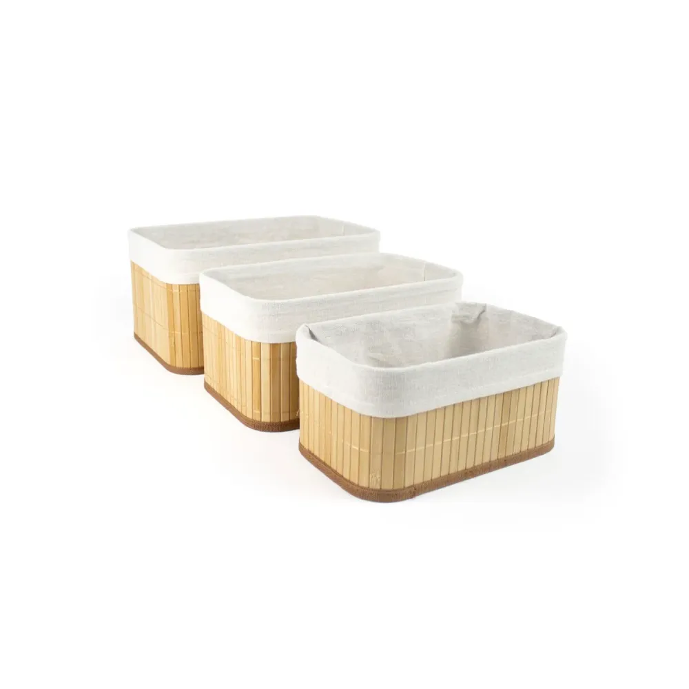 Set de basket Confortime Marron Beige Bambou 3 Pièces (8 Unités)