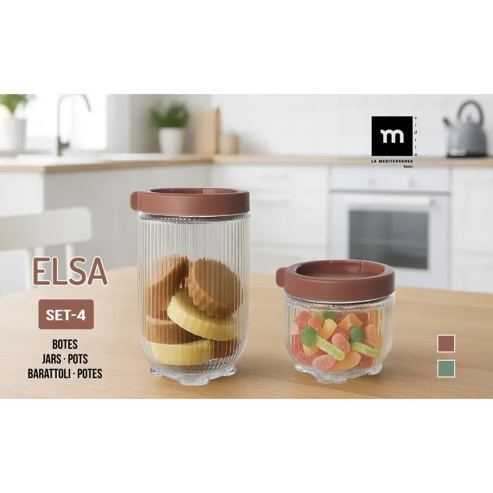 Set de Boites La Mediterránea Elsa verre polypropylène 4 Pièces (6 Unités)