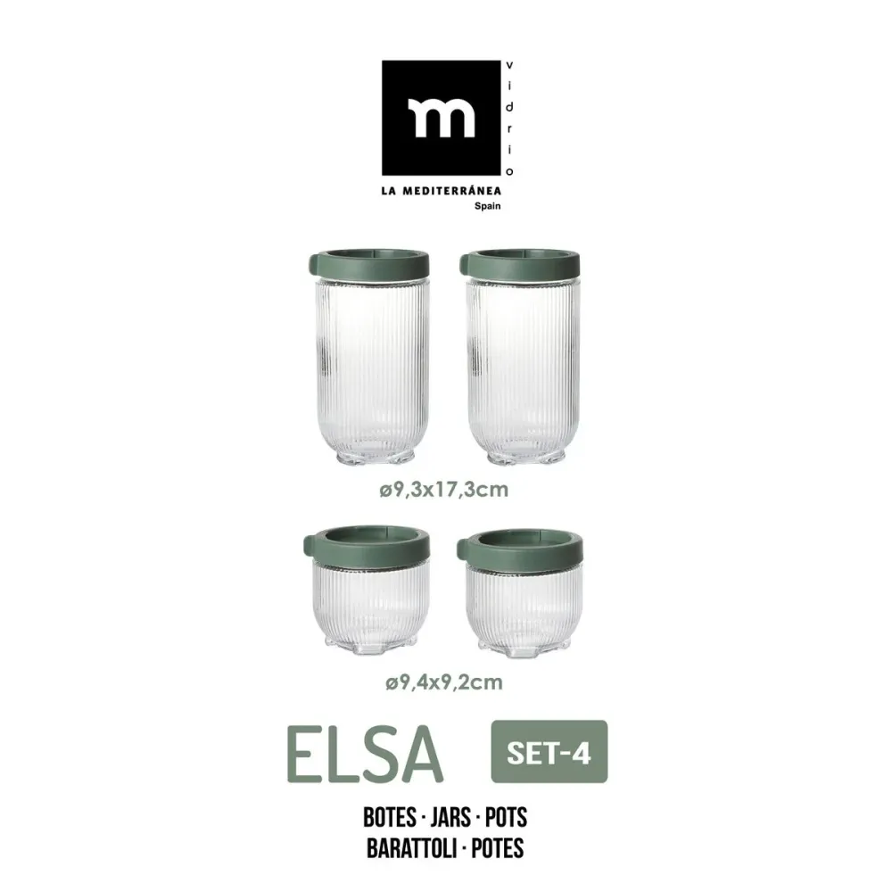 Set de Boites La Mediterránea Elsa verre polypropylène 4 Pièces (6 Unités)