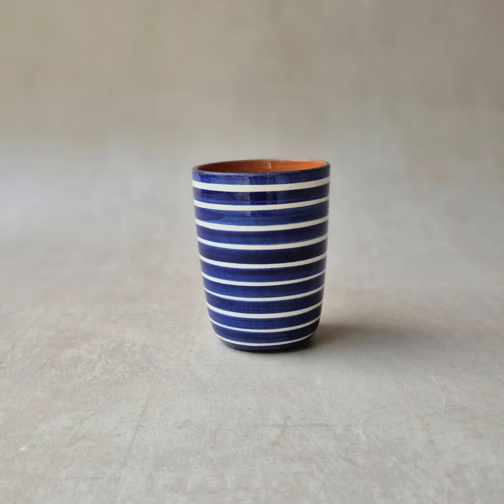 Tasse à expresso cerclée bleu marine