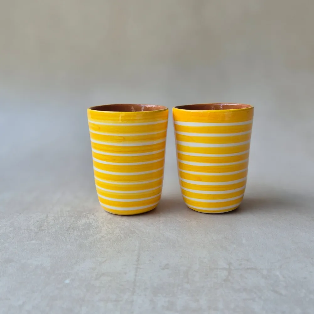 Tasse à expresso cerclée jaune