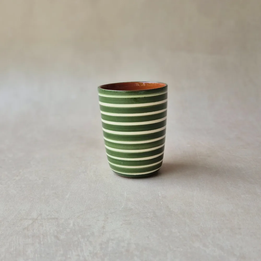 Tasse à expresso cerclée vert