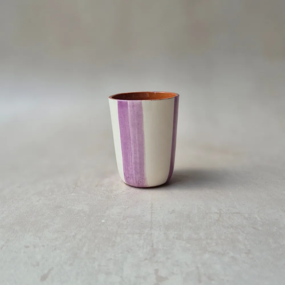 Tasse à expresso rayée bicolore violet