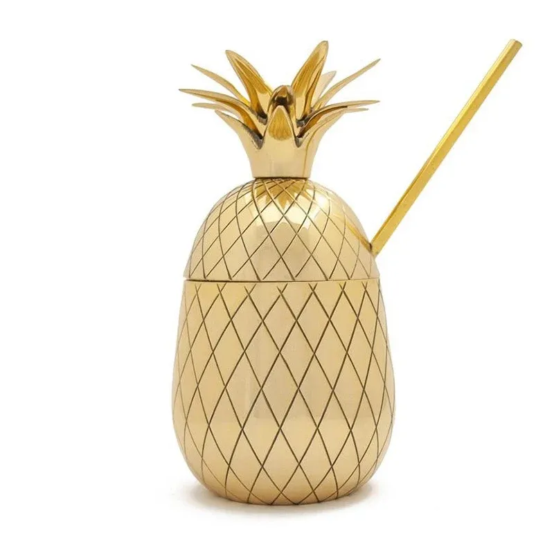 Tasse Tiki - Ananas en métal doré 16 oz