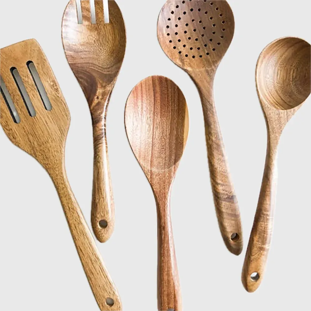 Ustensiles de cuisine en bois - Ensemble de 6