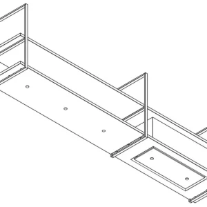 Wave 1056.23 CADRE droit - Hotte aspirante murale 270 cm couleur au choix - mat/brillant - moteur interne - éclairage LED