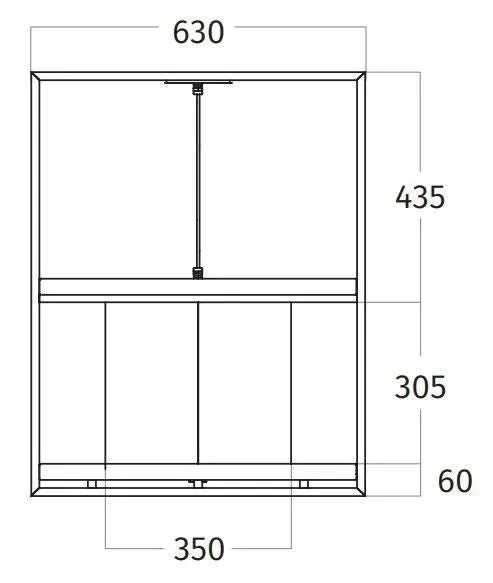 Wave 2055.24 CADRE gauche - Hotte aspirante îlot 300 cm noir - RAL 9017 mat - moteur interne - éclairage LED