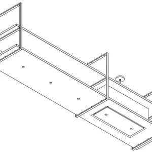 Wave 2056.00 CADRE droit - Hotte aspirante îlot 240 cm inox - moteur interne - éclairage LED