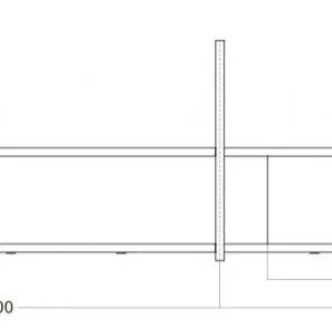 Wave 2056.01 CADRE droit - Hotte aspirante îlot 270 cm inox - moteur interne - éclairage LED
