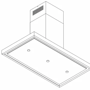 Wave 2066.304 T-SHAPE - Hotte aspirante îlot 120 cm RAL 9017 mat (noir) - moteur interne - éclairage LED