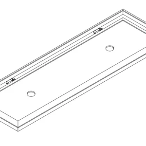 Wave 3663.100 Meuble encastrable STANDARD 90 x 30 cm - Inox - sans moteur - LED