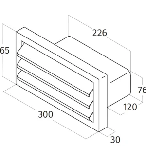 Wave 6610002 Grille d'échappement en acier inoxydable pour mur extérieur