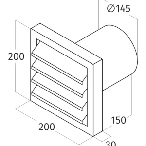 Wave 6610004 Grille de refoulement en acier inoxydable ronde pour mur extérieur