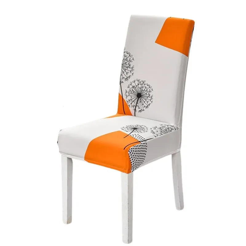 Housse de chaise <br> duo chic orange & blanc 1001 Housses