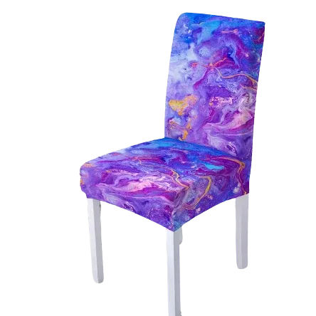 Housse de chaise <br> Marbrée Bleu Orange 1001 Housses