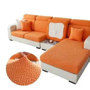 Housse de Coussin Canapé <br> Jacquard Orange foncé 1001 Housses
