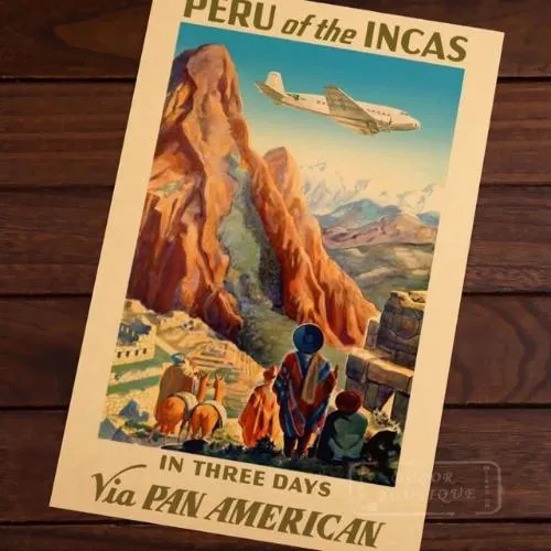 Affiche retro Pan American Perou M