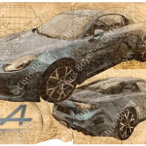 ART PRINT "DA VINCI" - ALPINE A110 - Ref : DV003