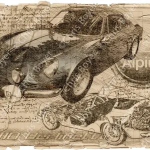 ART PRINT "DA VINCI" - ALPINE RENAULT A110 BERLINETTE - Ref : DV005
