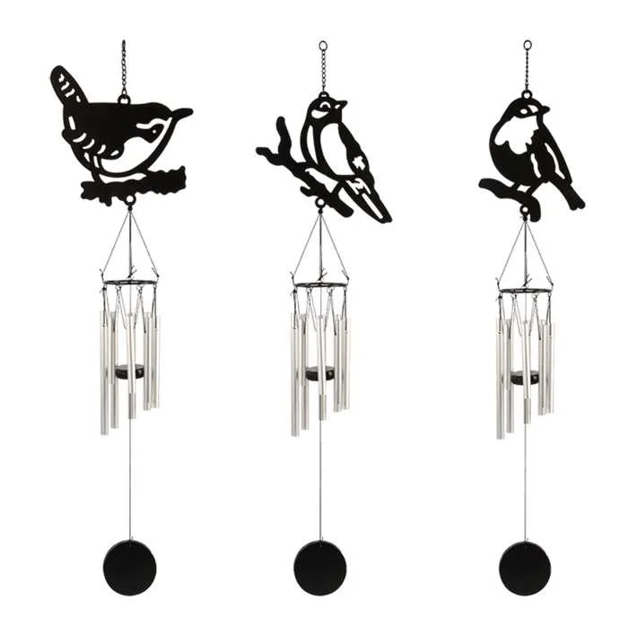 CARILLON OISEAUX NOIRS ASS. - Wind chime black, bird Aquigarden