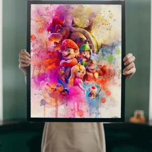Mario Bros Le Film / Mario / Luigi / Bowser / Princesse Peach / Toad Art / Décoration / Geek / Bureau / Chambre / Idée Cad...