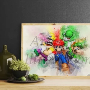 Mario / Mario 64 / Mario Bros / Super Mario / Luigi / Wario / Yoshi / Art / Décoration / Geek / Bureau / Chambre / Idée Ca...