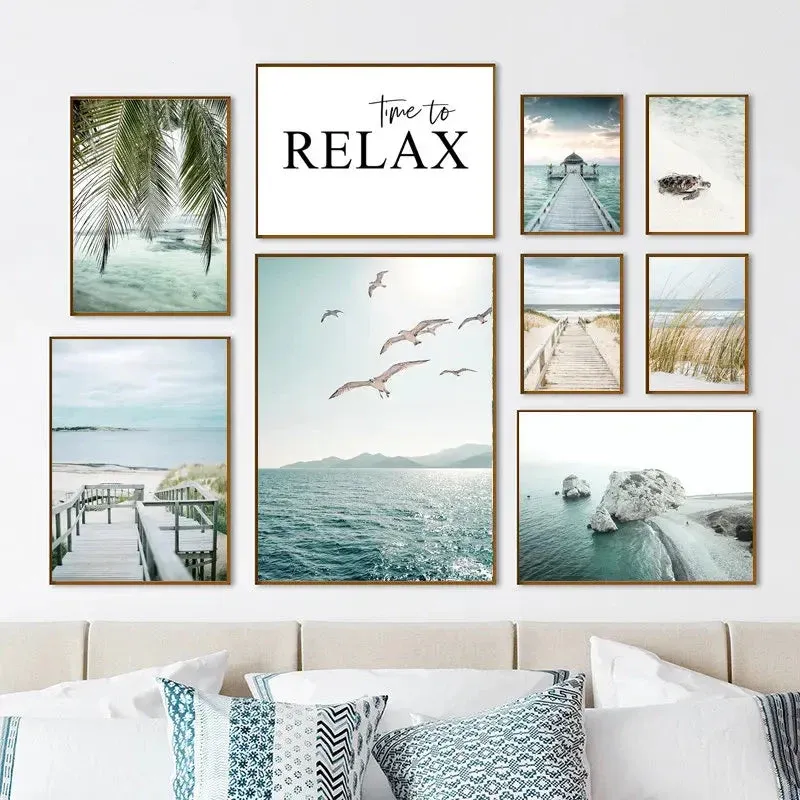 Affiche Murale – Scène de Plage & Océ | Impression sur Toile Atelier Shaïco
