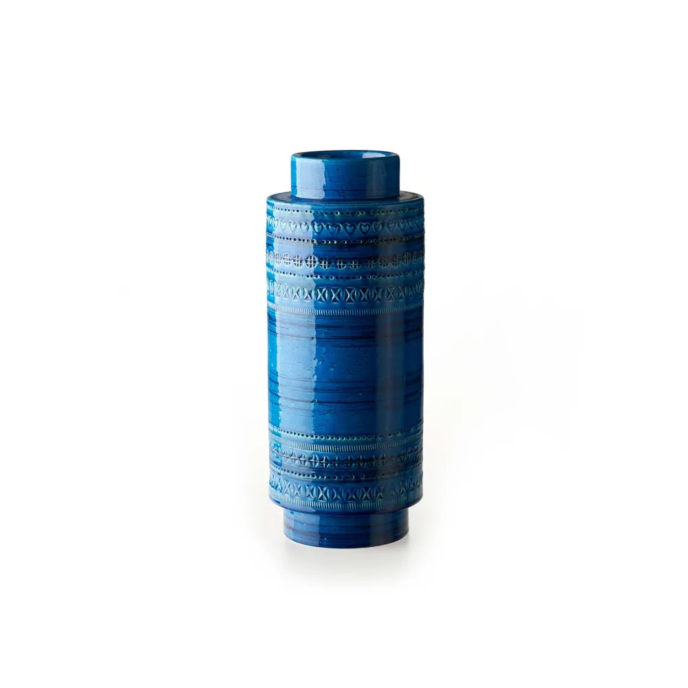 Vase en céramique VASO ROCCHETTO bleu par Aldo Londi pour Bitossi Ceramiche