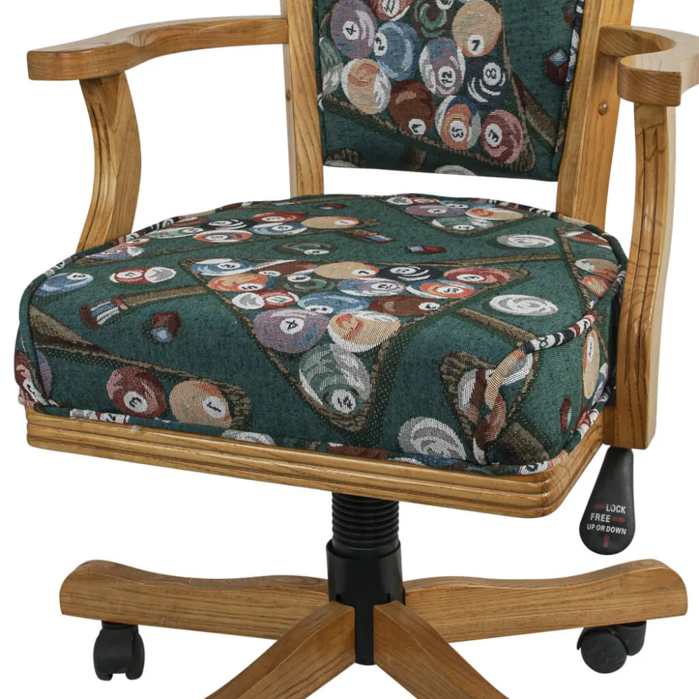 SWIVEL/ROLL ARMCHAIR OAK BILLIARD FABRIC Canada Billard
