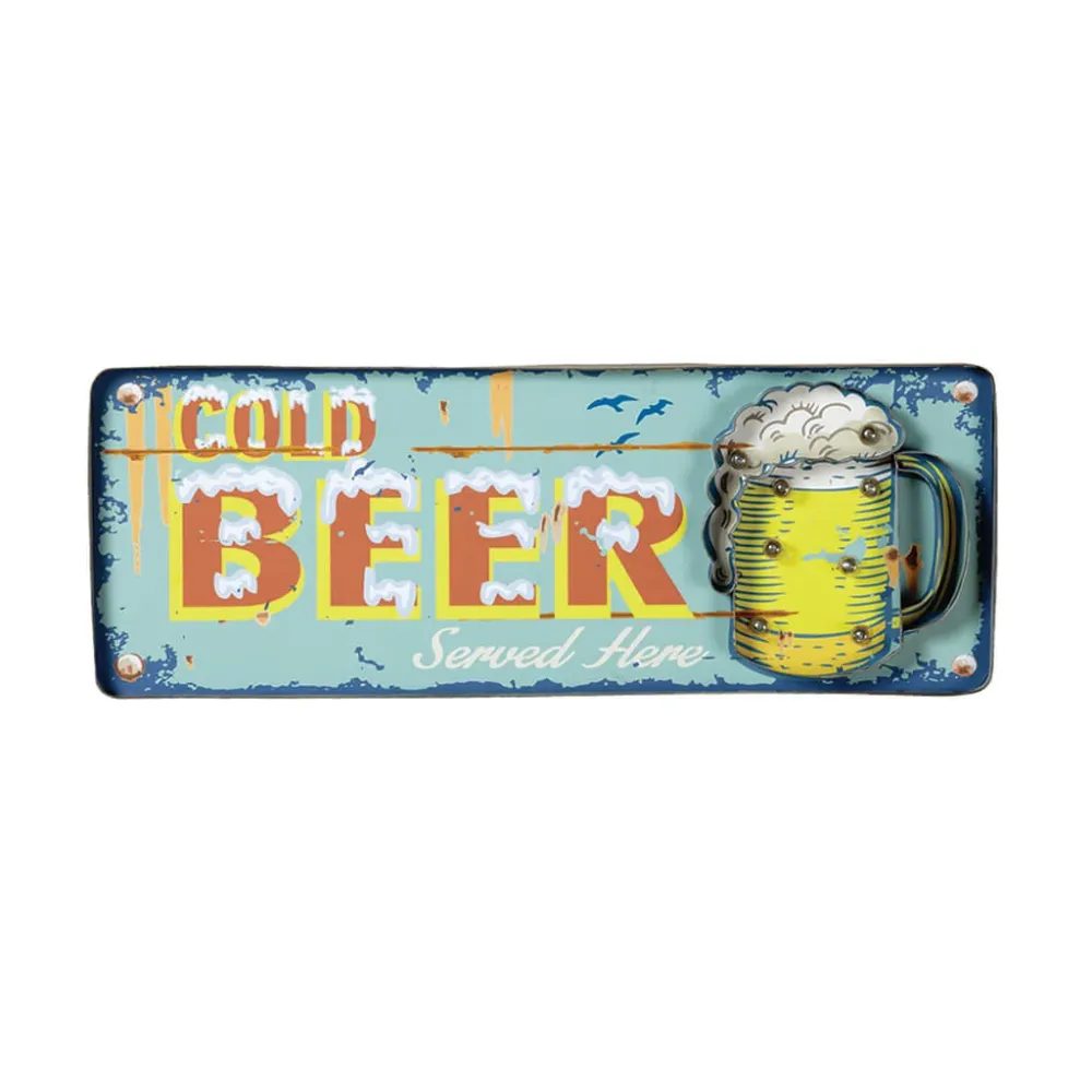 ENSEIGNE MÉTALLIQUE COLD BEER (BLEUE) Canada Billiard