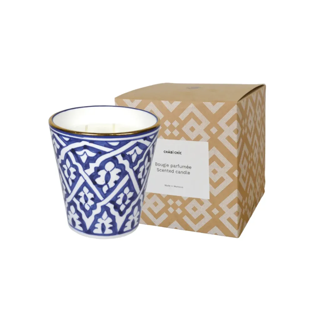 GRANDE BOUGIE CONIQUE - PARFUMÉE FLEUR D'ORANGER Chabi Chic