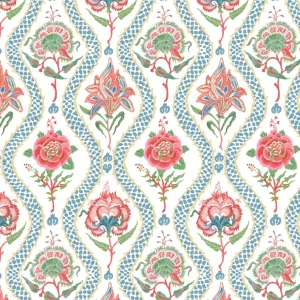 Papier peint bleu chintzy Charlotte Gaisford